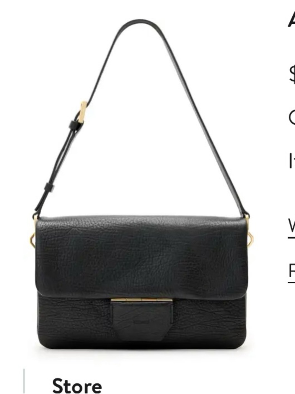Alllsaints Ondine Leather Shoulder Bag w/ matching Wallet